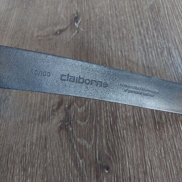 Liz Claiborne Black Leather Belt 40 - Picture 3 of 6